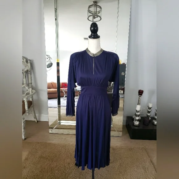 unbranded | Dresses | Vintage Navy Blue Empire Waist Peek A Boo Dress Embellished Collarsleeves Sz 4 | Poshmark unbranded | Dresses | Vintage Navy Blue Empire Waist Peek A Boo Dress Embellished Collarsleeves Sz 4 | Poshmark